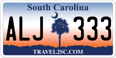 SC license plate ALJ333