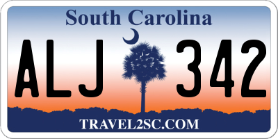 SC license plate ALJ342
