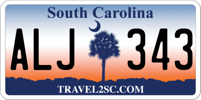 SC license plate ALJ343