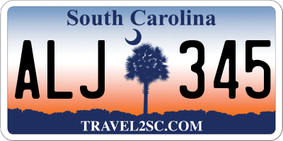 SC license plate ALJ345