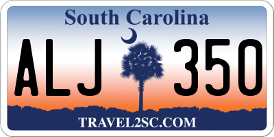 SC license plate ALJ350