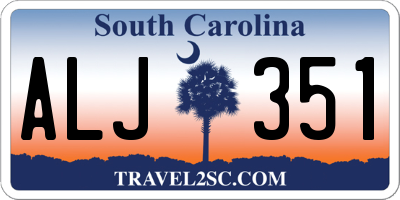 SC license plate ALJ351
