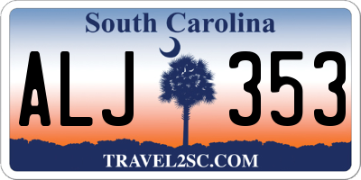 SC license plate ALJ353