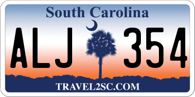 SC license plate ALJ354
