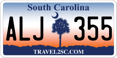 SC license plate ALJ355
