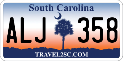 SC license plate ALJ358