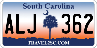 SC license plate ALJ362