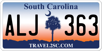 SC license plate ALJ363