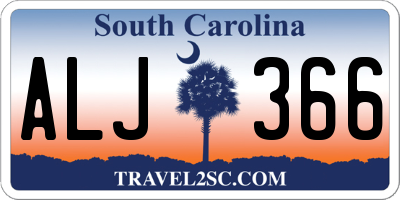 SC license plate ALJ366
