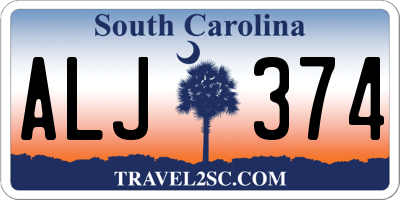 SC license plate ALJ374