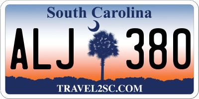 SC license plate ALJ380