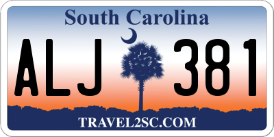 SC license plate ALJ381