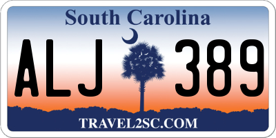 SC license plate ALJ389