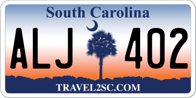 SC license plate ALJ402