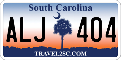 SC license plate ALJ404