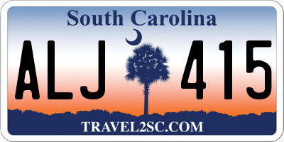 SC license plate ALJ415
