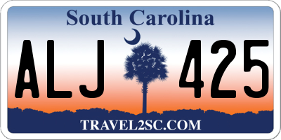 SC license plate ALJ425