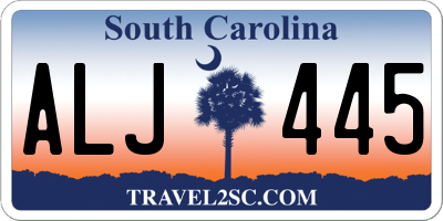 SC license plate ALJ445