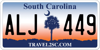 SC license plate ALJ449