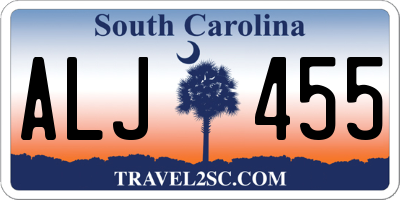 SC license plate ALJ455