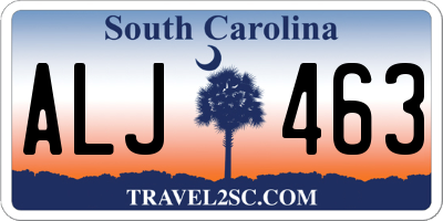SC license plate ALJ463