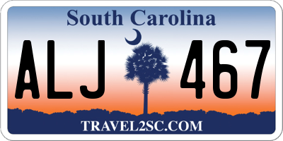 SC license plate ALJ467