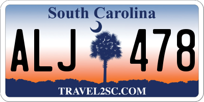 SC license plate ALJ478