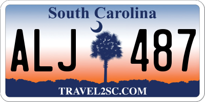 SC license plate ALJ487