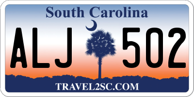 SC license plate ALJ502