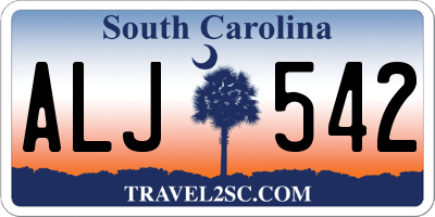 SC license plate ALJ542