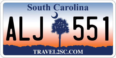 SC license plate ALJ551