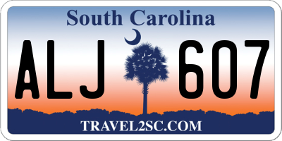 SC license plate ALJ607