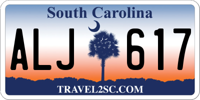 SC license plate ALJ617