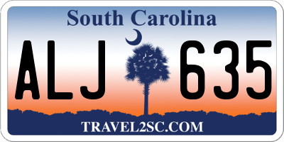 SC license plate ALJ635
