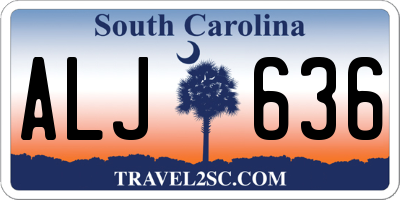 SC license plate ALJ636