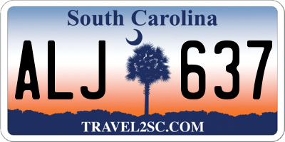 SC license plate ALJ637