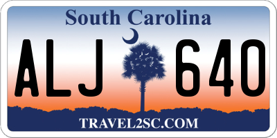 SC license plate ALJ640