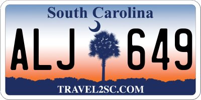 SC license plate ALJ649