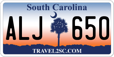 SC license plate ALJ650