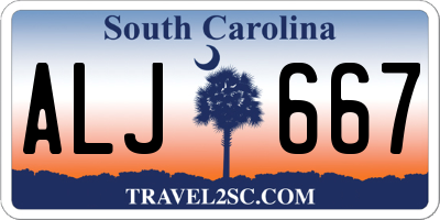SC license plate ALJ667