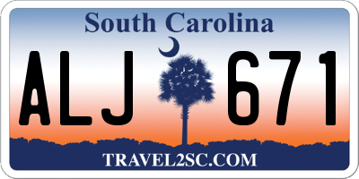 SC license plate ALJ671