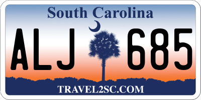 SC license plate ALJ685
