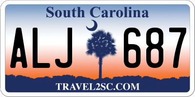 SC license plate ALJ687