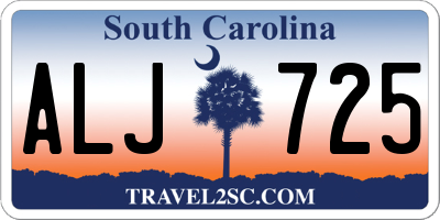 SC license plate ALJ725