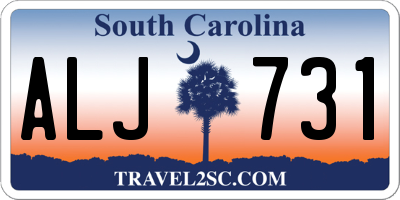 SC license plate ALJ731