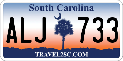 SC license plate ALJ733