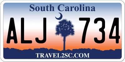SC license plate ALJ734