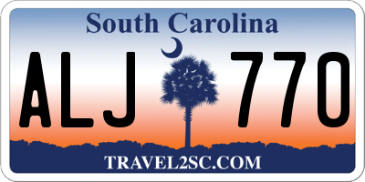SC license plate ALJ770