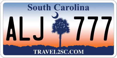 SC license plate ALJ777