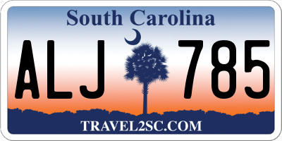 SC license plate ALJ785
